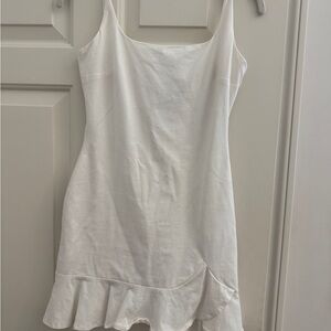 Princess Polly White Ruffle Hem Dress